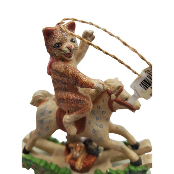 Cat on Rocking Horse Ornment - Department 56 - Picture 1 of 6